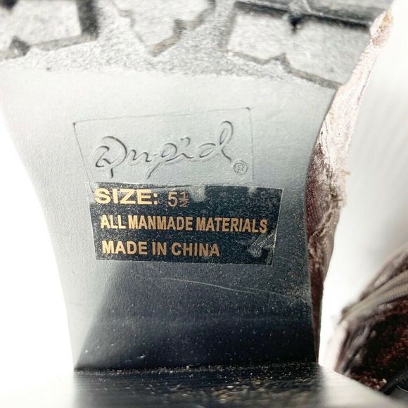 Qupid Velvet Ankle Boots Block Heel Lace Up Buckle - Picture 8 of 8